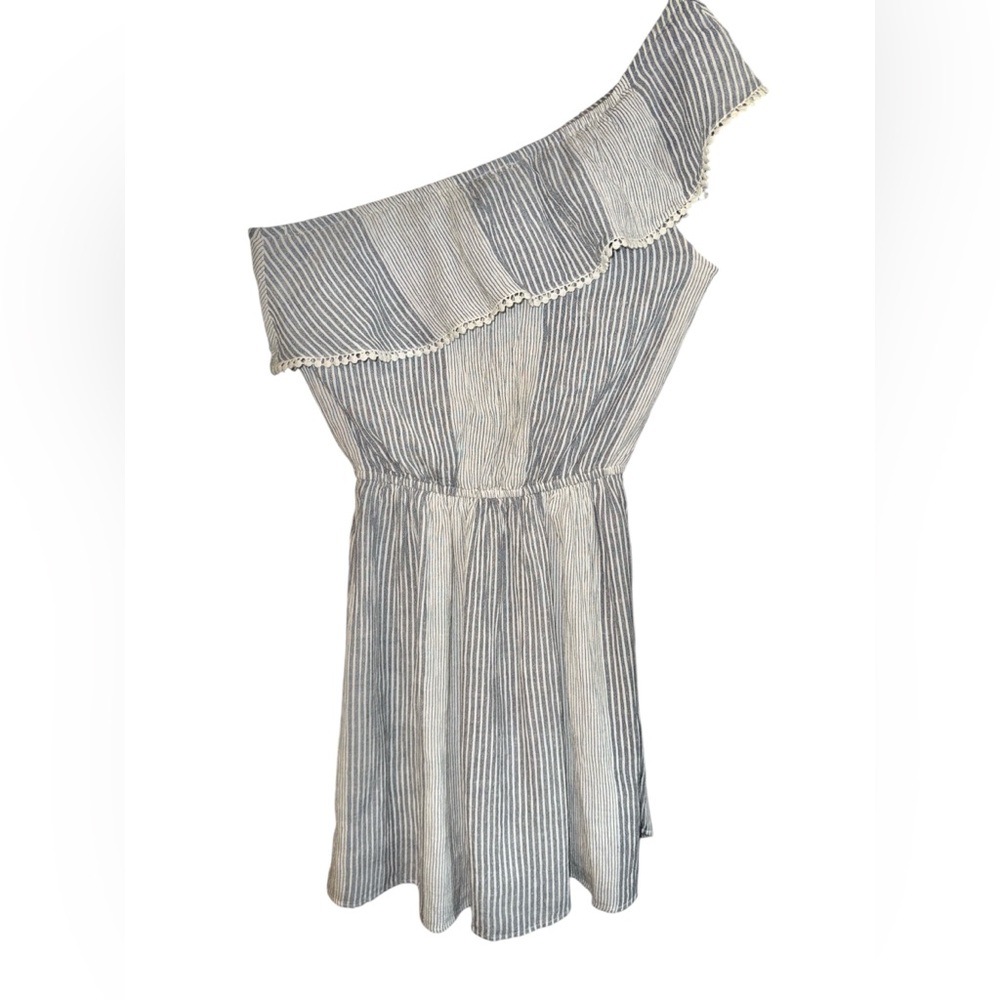 American Eagle One-Shoulder Seersucker Midi Dress, Size Small